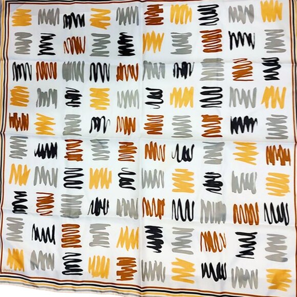 Vintage 1960s 70s Vera Signed Geometric Design Large Square Scarf Designer - Picture 2 of 4